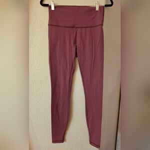 Lululemon Burgundy Wunder Under Leggings